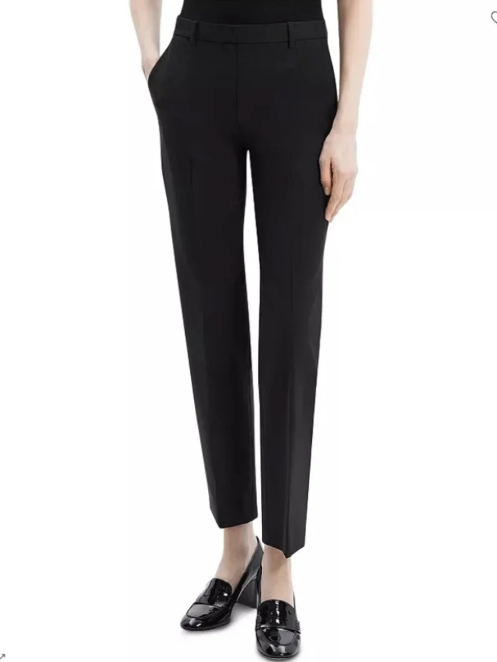 Theory Women's Size 6 Dress Pant Suit Pant Trouser Black Straight Leg Stretch